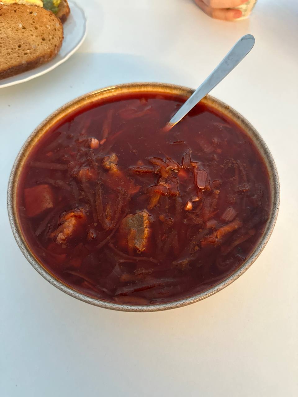 Borscht with a side of bread