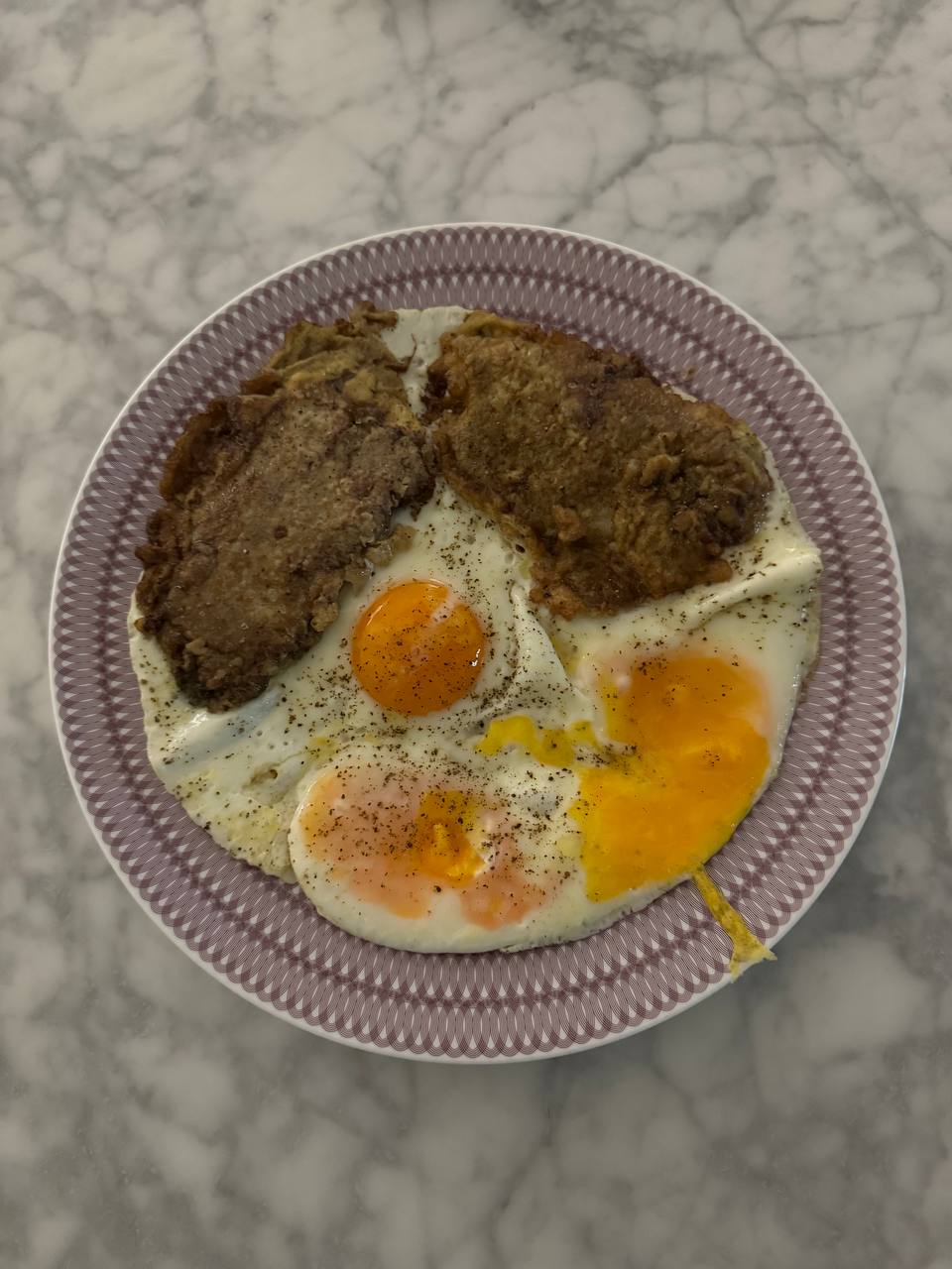 Fried Eggs With Beef Patties