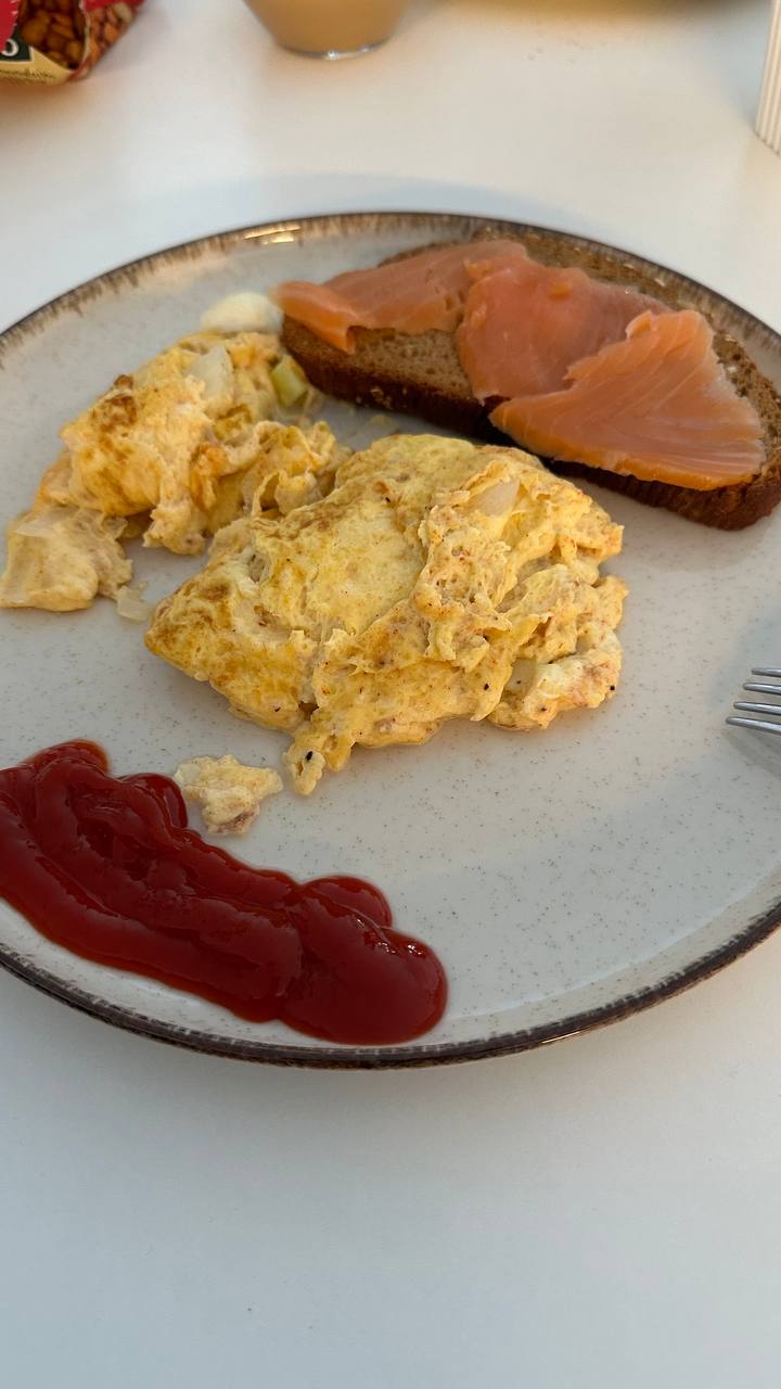 Scrambled Eggs With Smoked Salmon On Whole-grain Bread