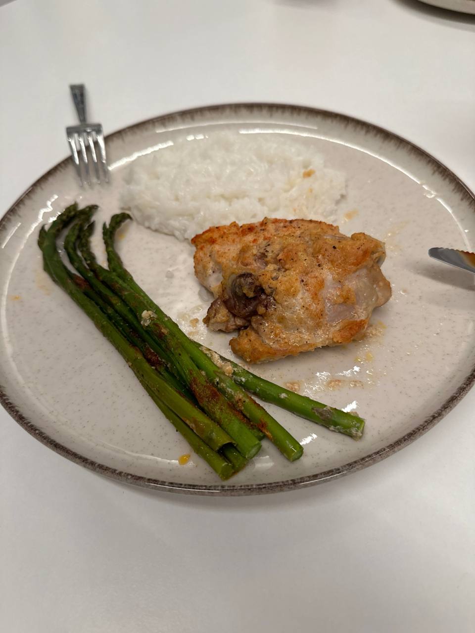 Grilled Chicken With Rice And Asparagus
