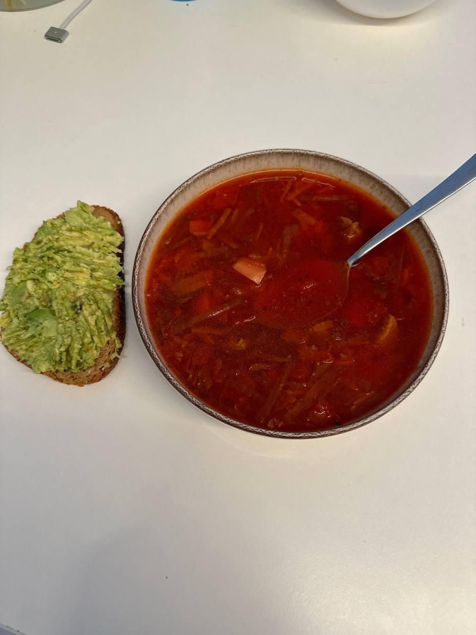 Vegetable Soup With Avocado Toast
