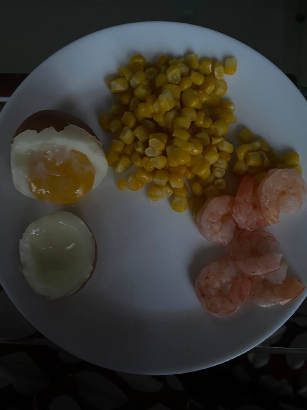 Egg, Sweetcorn, And Shrimp Plate