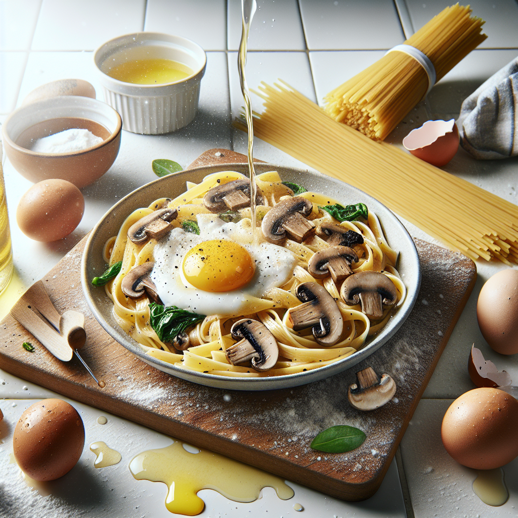 Pasta With Mushrooms And Egg