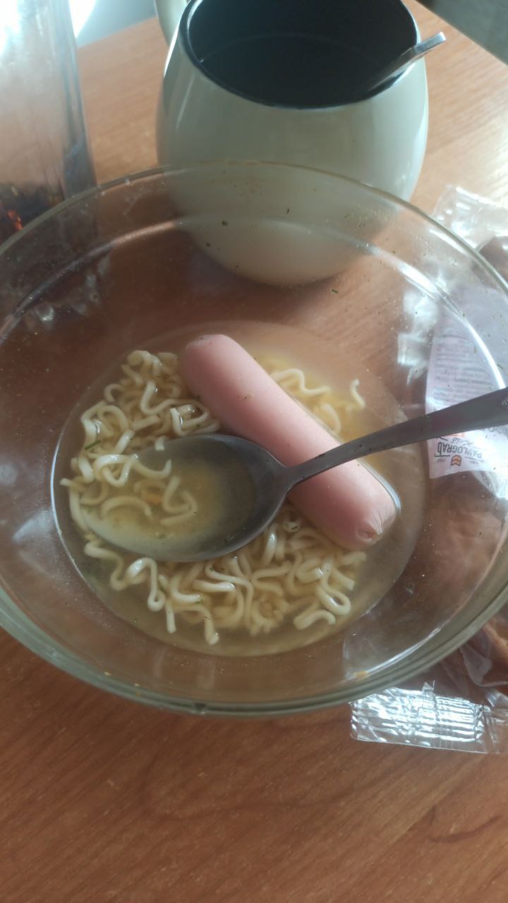 Instant Noodles With Sausage