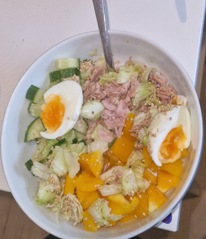 Tuna Salad with Boiled Egg and Vegetables