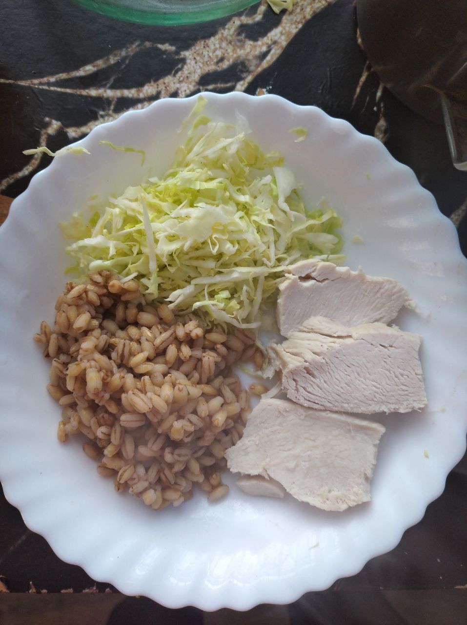 Simple Chicken Meal With Grains And Lettuce