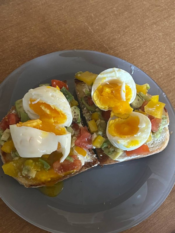 Avocado Toast With Boiled Eggs And Tomato