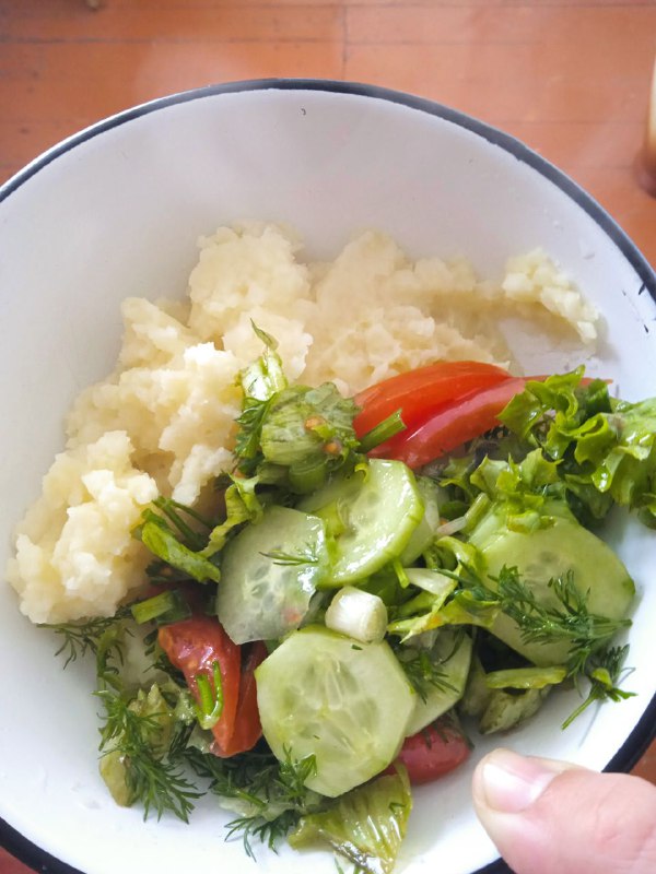 Mashed Potatoes With A Side Salad