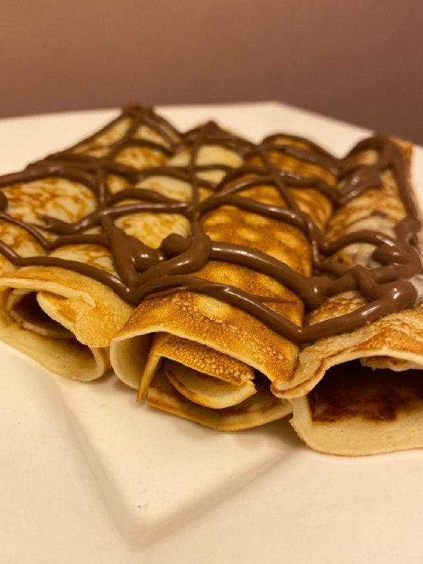 Chocolate Drizzled Crepes