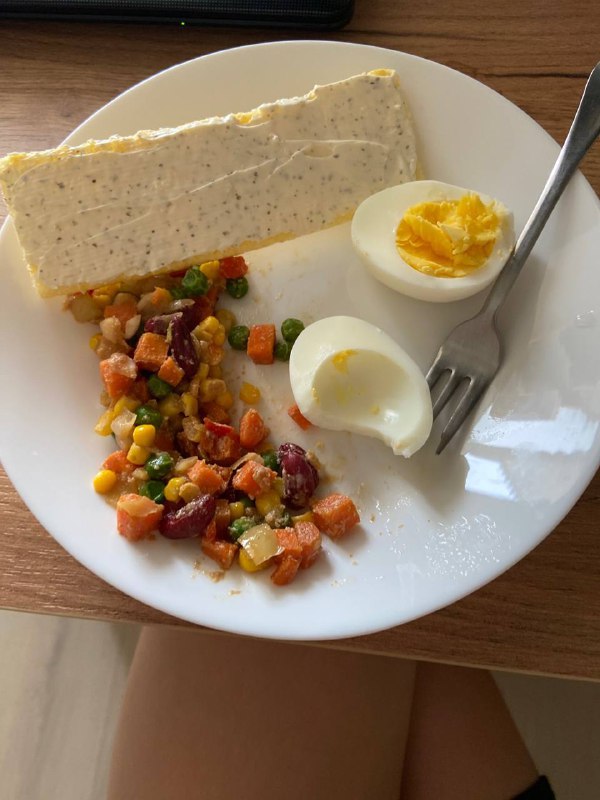Baked Tofu With Mixed Vegetables And Boiled Egg