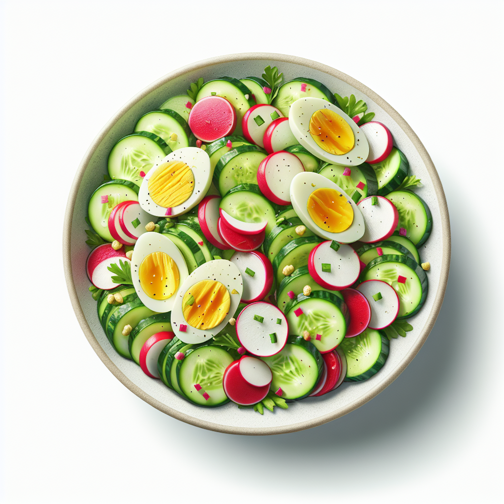 Cucumber Salad With Radish And Boiled Egg