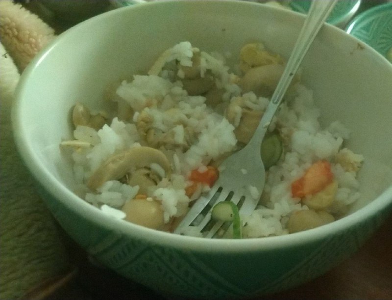 Rice With Mushrooms And Cucumber