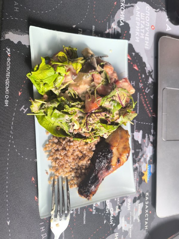 Grilled Chicken With Buckwheat And Mixed Green Salad