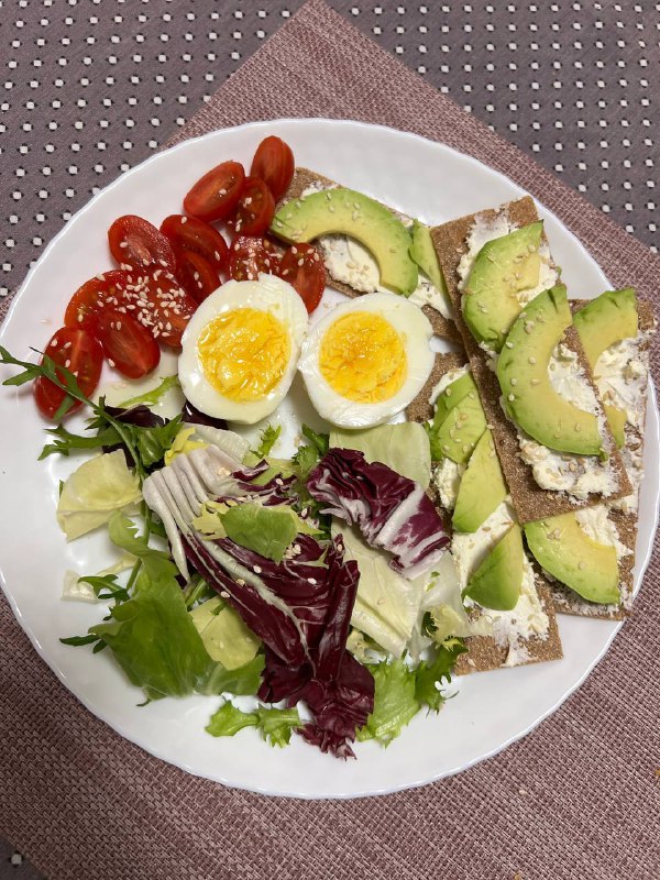 Avocado Toast With Boiled Egg And Salad