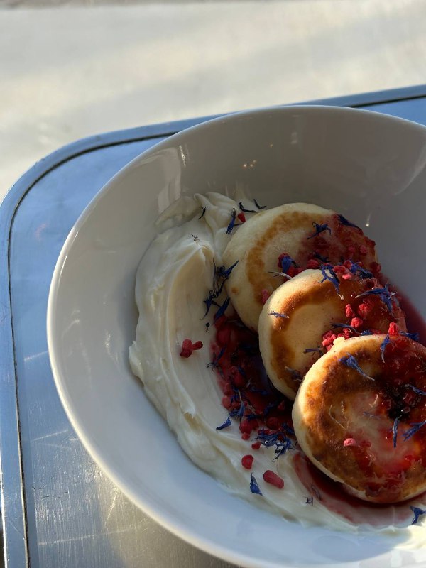 Blinis With Cream And Berry Sauce