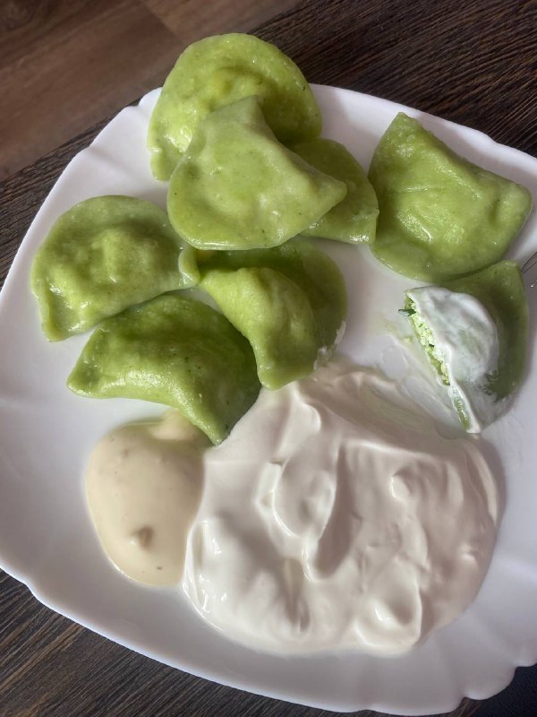 Green-colored Dumplings