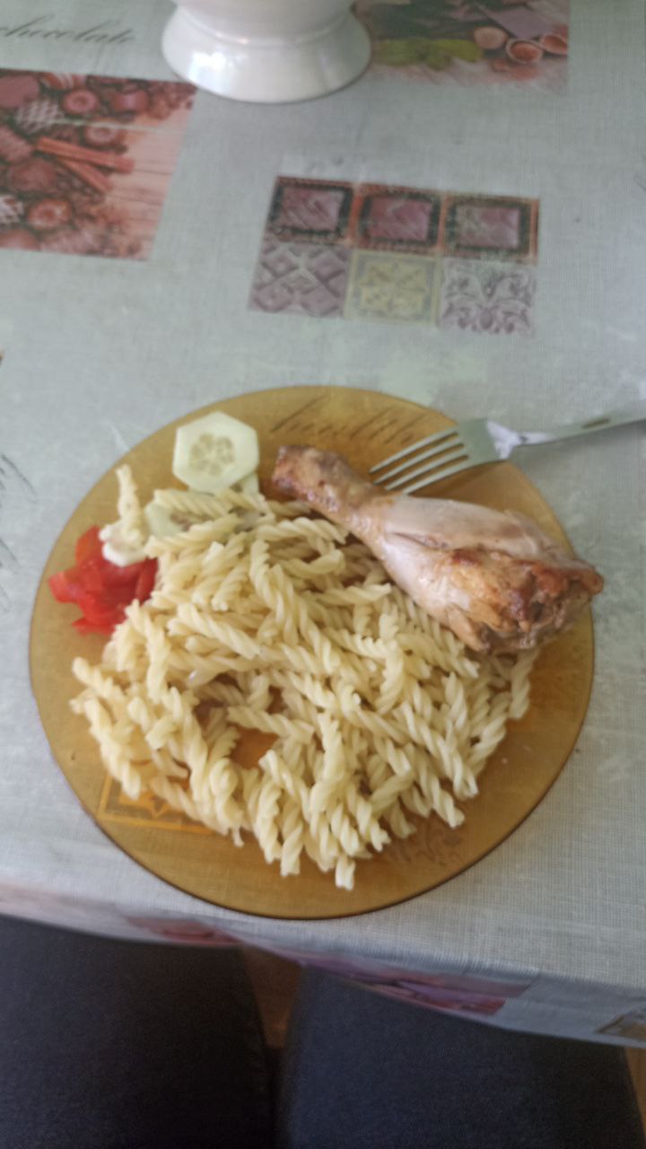 Roasted Chicken Drumstick With Pasta