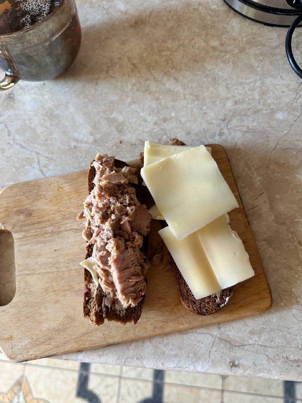 Tuna And Cheese On Rye Bread