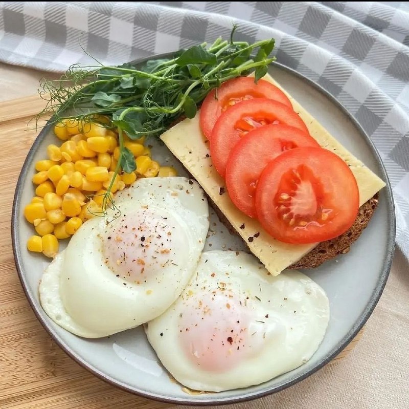 Open-faced Breakfast Sandwich With Fried Eggs