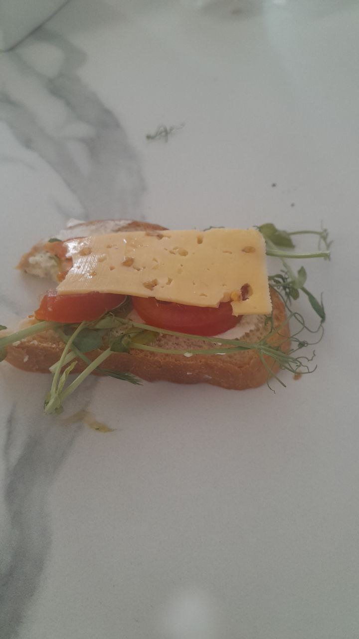 Open-faced Cheese And Tomato Sandwich