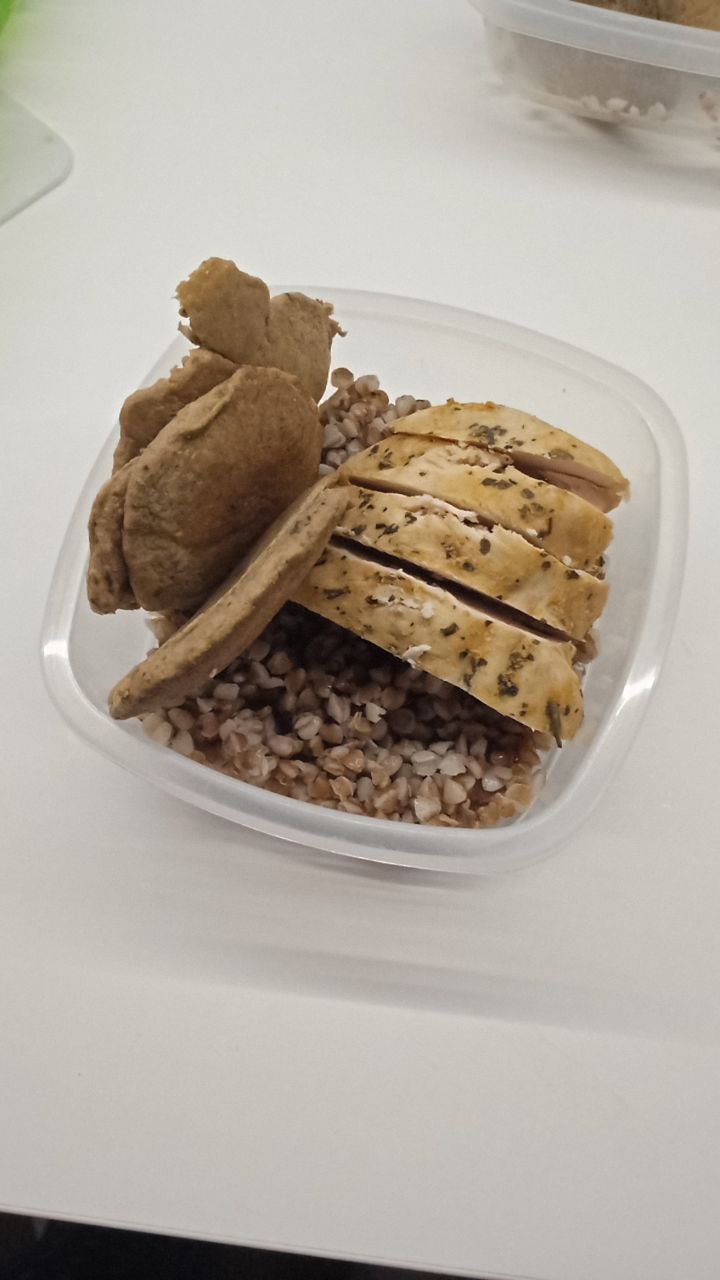 Meal Prep With Grilled Chicken, Mixed Grains, And Chicken Liver Pancakes