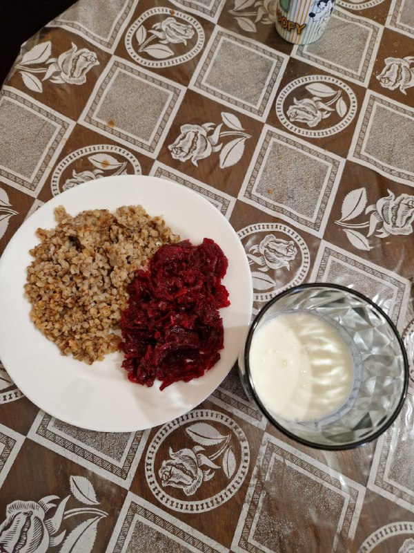 Buckwheat Porridge With Beetroot Salad And Yogurt