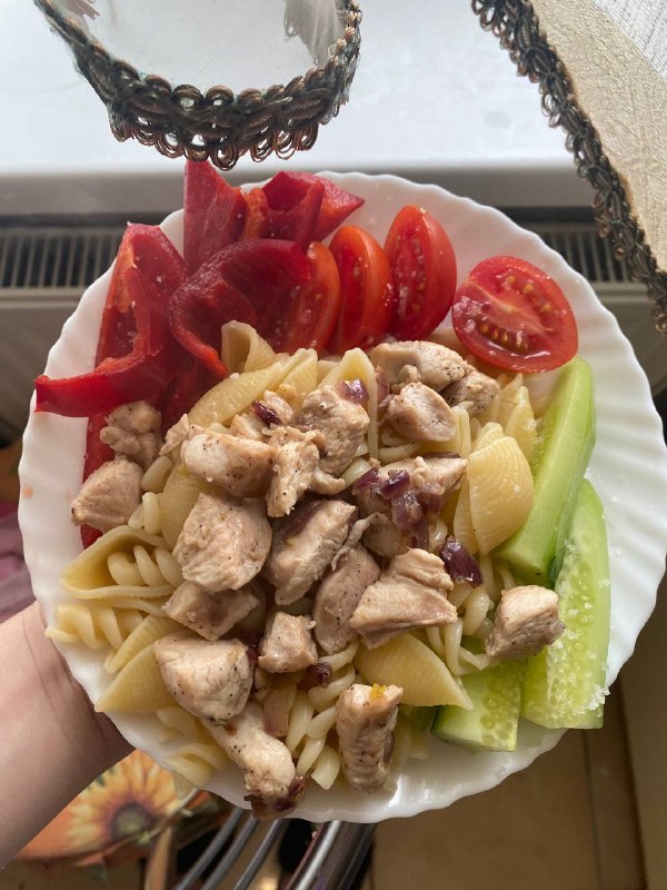 Grilled Chicken Pasta Salad With Vegetables