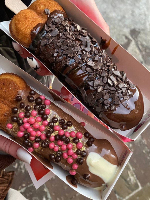 Chocolate-covered Eclairs With Toppings