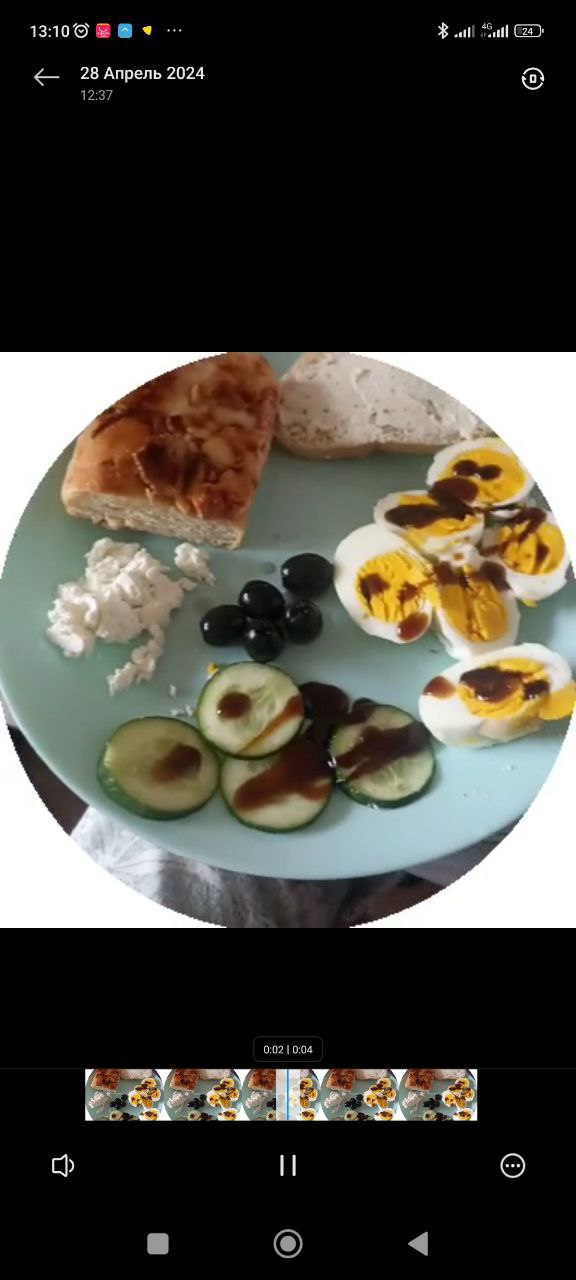 Boiled Eggs With Unagi Sauce, Cucumbers, Olives, Feta Cheese, Philadelphia Sandwich, And A Piece Of Pizza