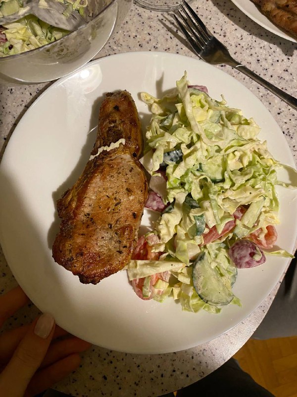 Grilled Pork Chop With Creamy Salad