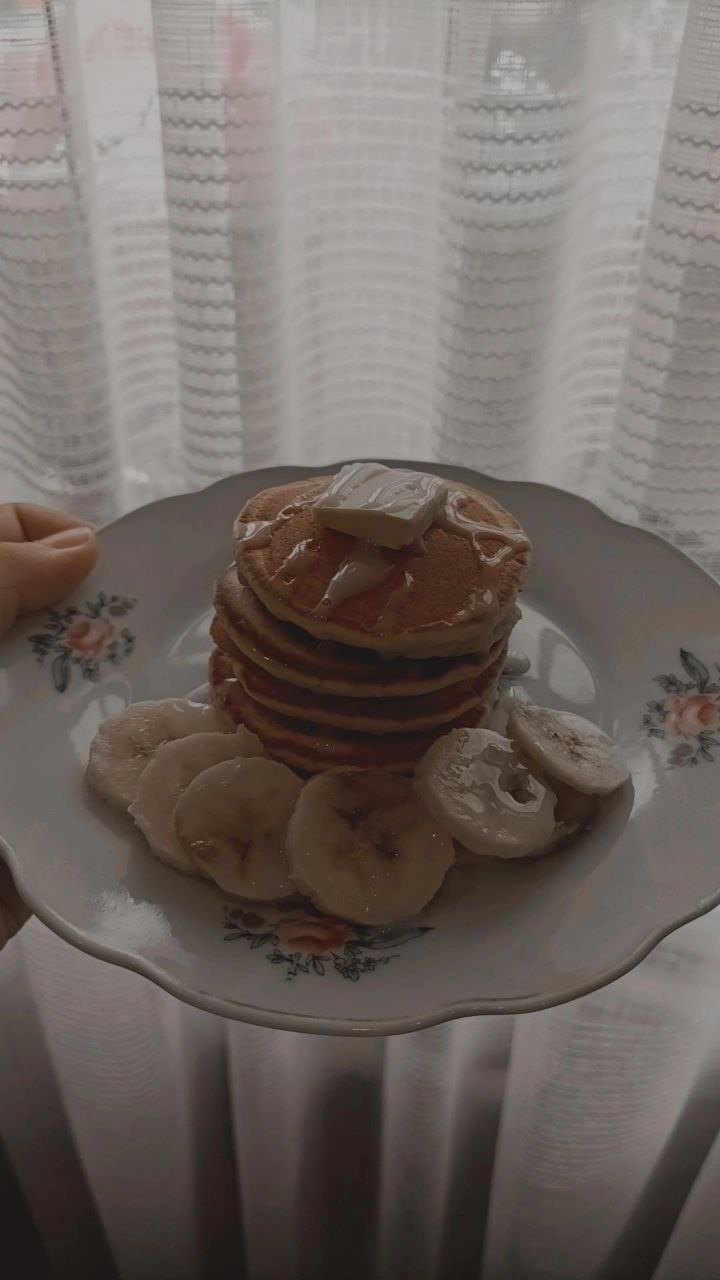 Pancakes With Banana And Syrup