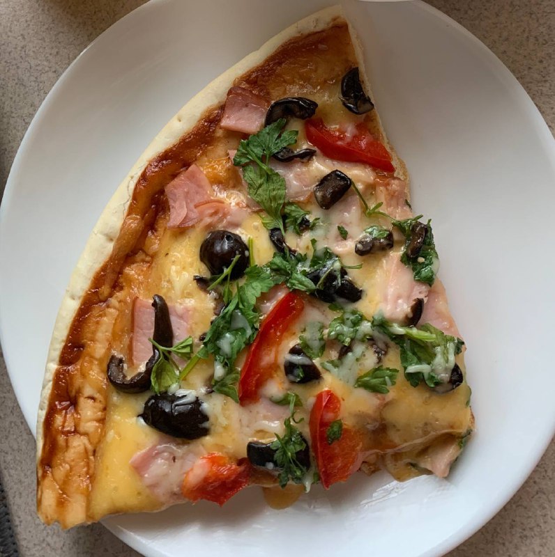 Ham And Olive Pizza Slice