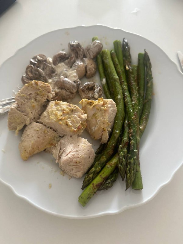 Grilled Chicken With Mustard Sauce And Creamy Mushroom Side