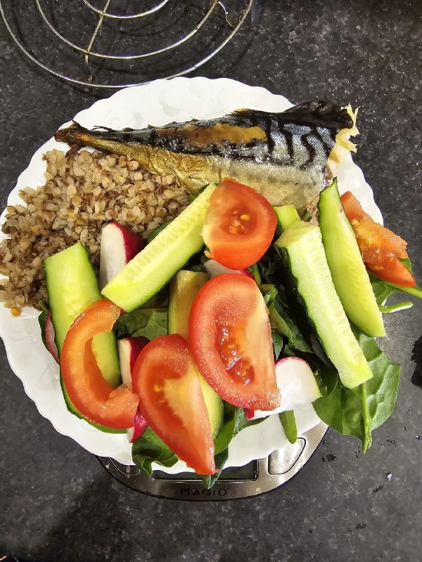 Grilled Mackerel With Buckwheat And Salad