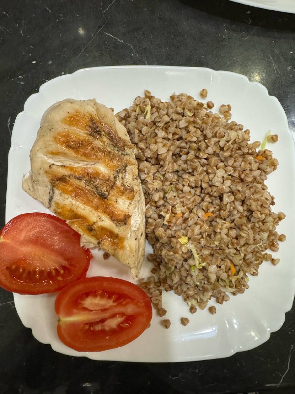 Grilled Chicken Breast With Buckwheat And Tomato