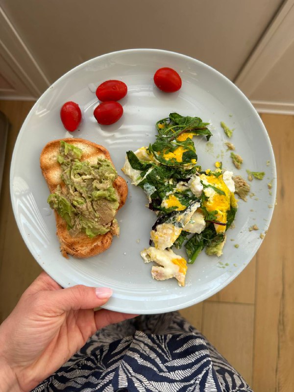 Avocado Toast With Scrambled Eggs And Spinach