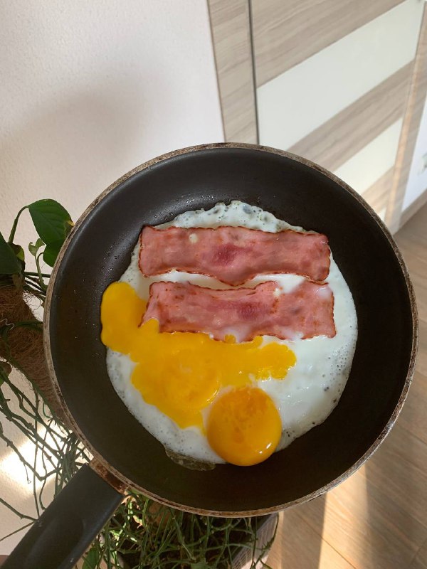 Fried Egg With Turkey Bacon