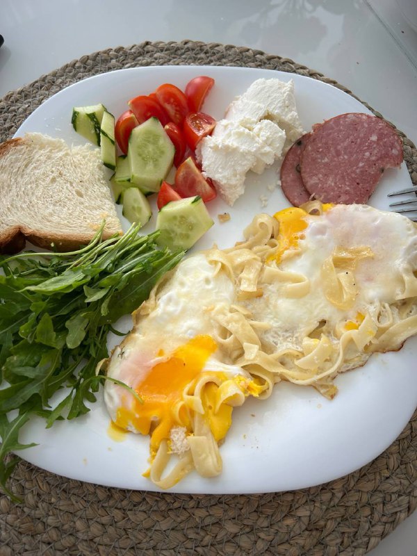 Breakfast Plate With Eggs And Salad
