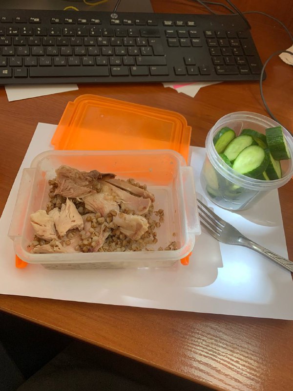 Chicken And Buckwheat With Cucumber Salad