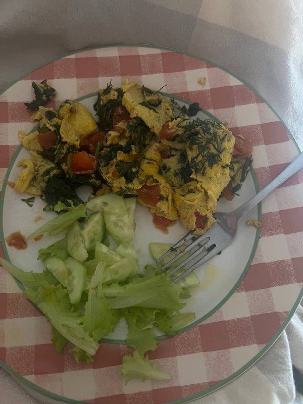 Vegetable And Herb Omelette With Salad