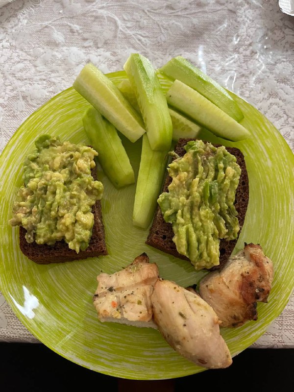 Avocado Toast With Grilled Chicken And Cucumber