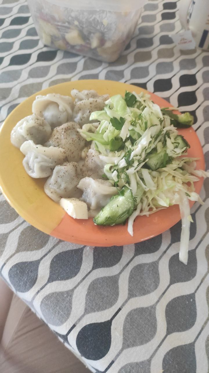 Dumplings With Fresh Salad