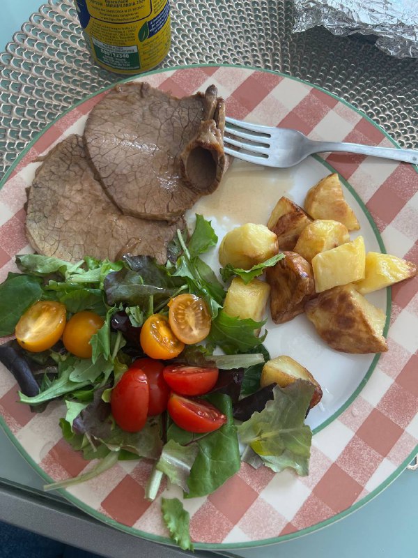 Roast Beef With Salad And Potatoes