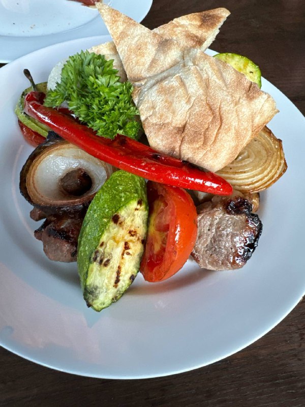Grilled Mixed Vegetables And Meat