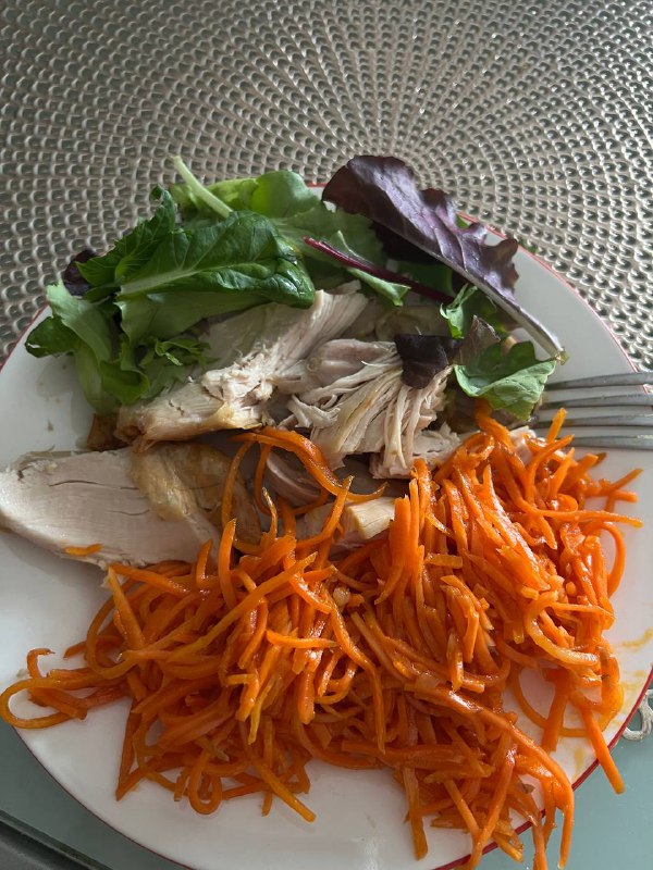 Roasted Chicken With Carrot Salad And Mixed Green Salad