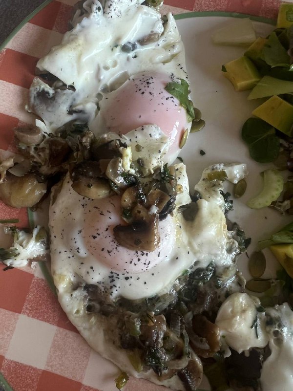 Fried Eggs With Mushrooms And Herbs