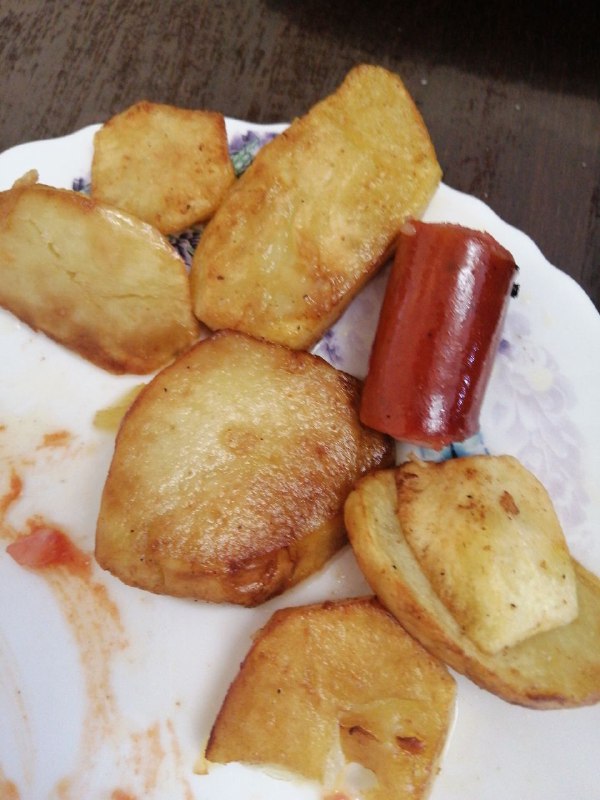Fried Potatoes And Sausage