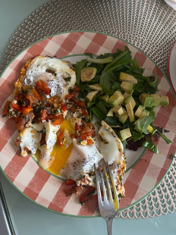Eggs With Vegetables And Salad
