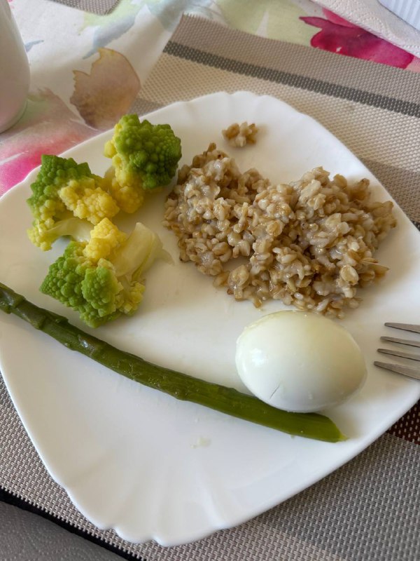 Boiled Egg, Broccoli, Rice, And Oatmeal