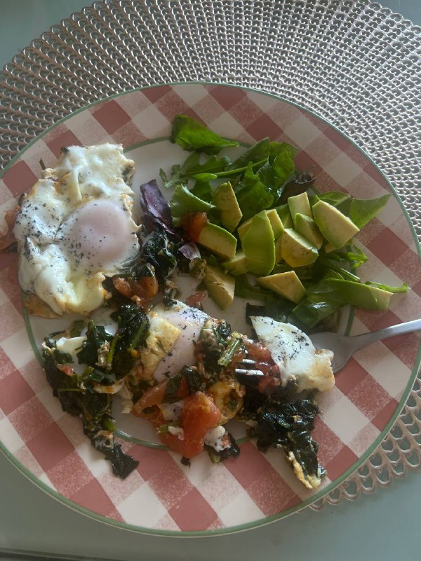 Eggs With Vegetables And Salad